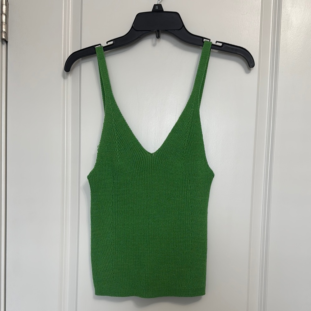 Anthropologie Green Fitted Sleeveless Camisole NWT